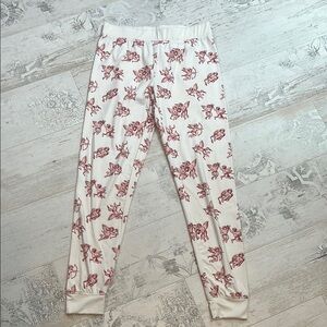 UK2LA White Pajama Pants with Valentines Cupid Print Size Large